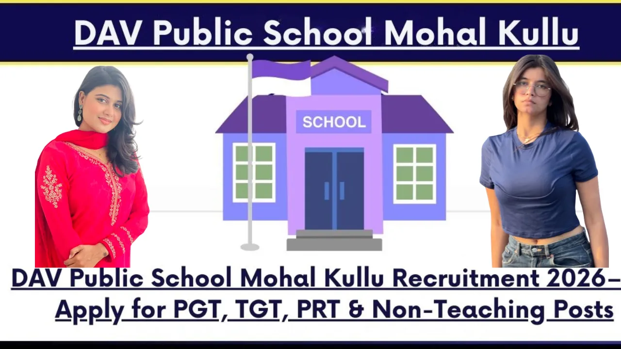 Dav Public School Kullu Mohal Recruitment 2026