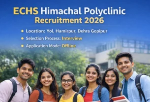 ECHS Himachal Polyclinic Recruitment 2026 in Yol, Hamirpur, Dehra