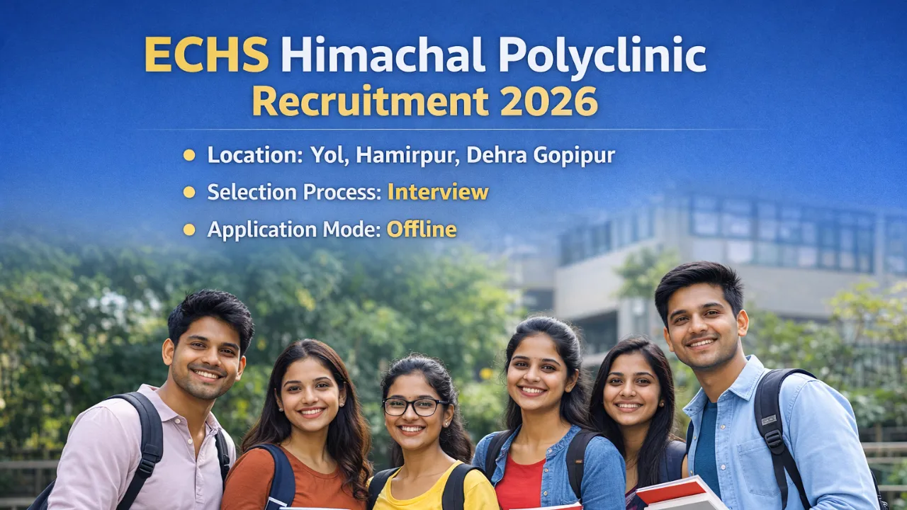 ECHS Himachal Polyclinic Recruitment 2026 in Yol, Hamirpur, Dehra
