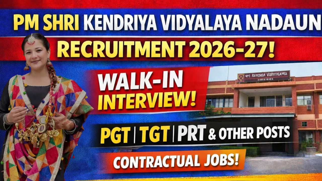 Kendriya Vidyalaya Nadaun Recruitment 2026