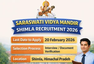 Saraswati Vidya Mandir Shimla Recruitment 2026 for Teaching & Non Teaching Staff