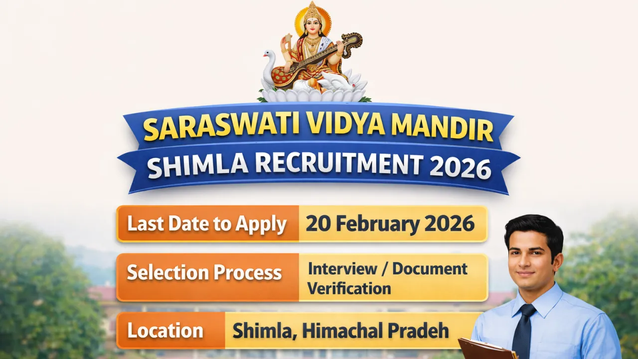 Saraswati Vidya Mandir Shimla Recruitment 2026 for Teaching & Non Teaching Staff
