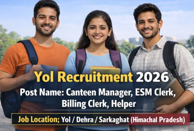 Yol Recruitment 2026 for Clerk, Helper & Canteen Manager