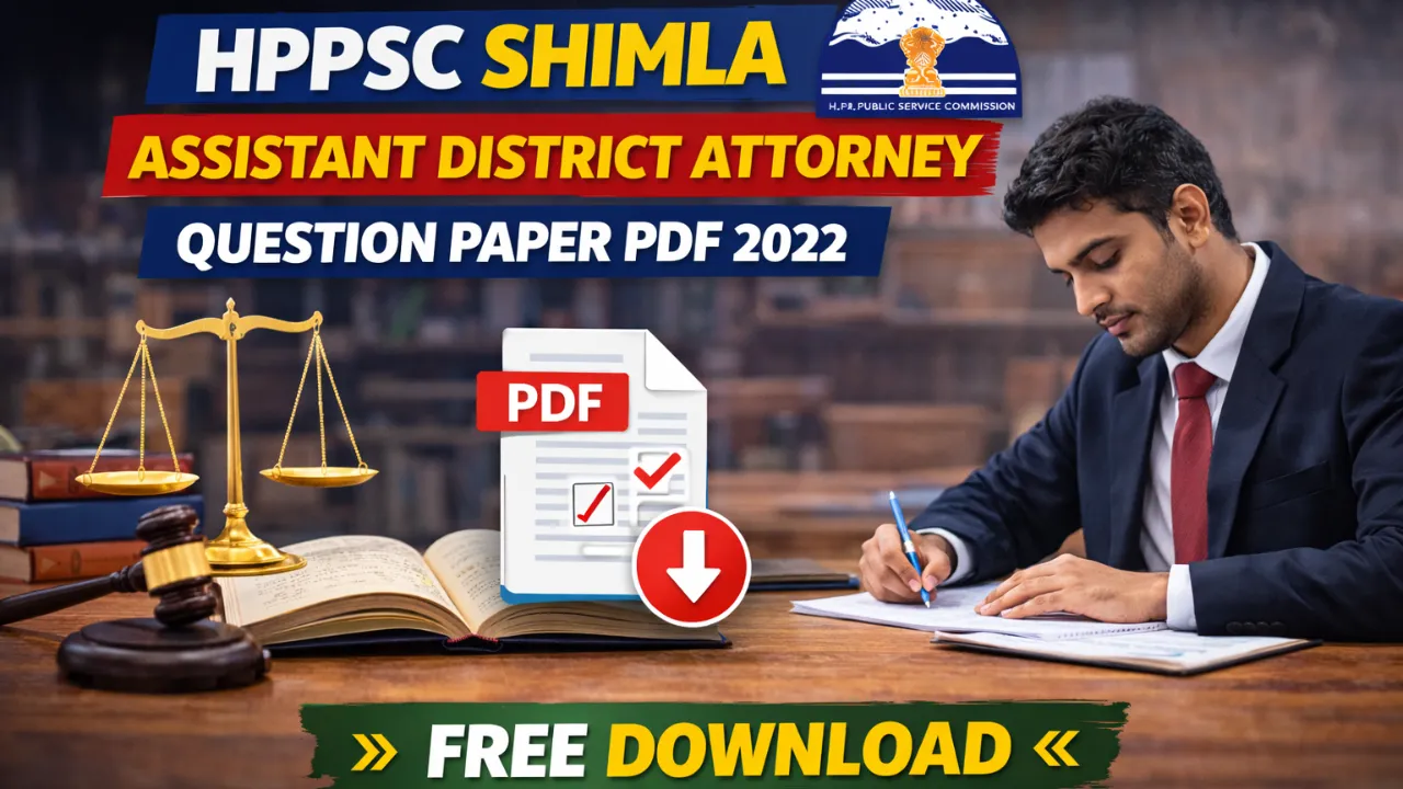 HPPSC Shimla Assistant District Attorney Question Paper pdf 2022