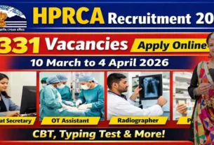 HPRCA Vacancy 2026 for 331 Posts Official Website PDF