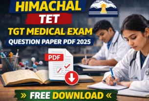 Himachal TET TGT Medical Exam Question Paper Pdf 2025