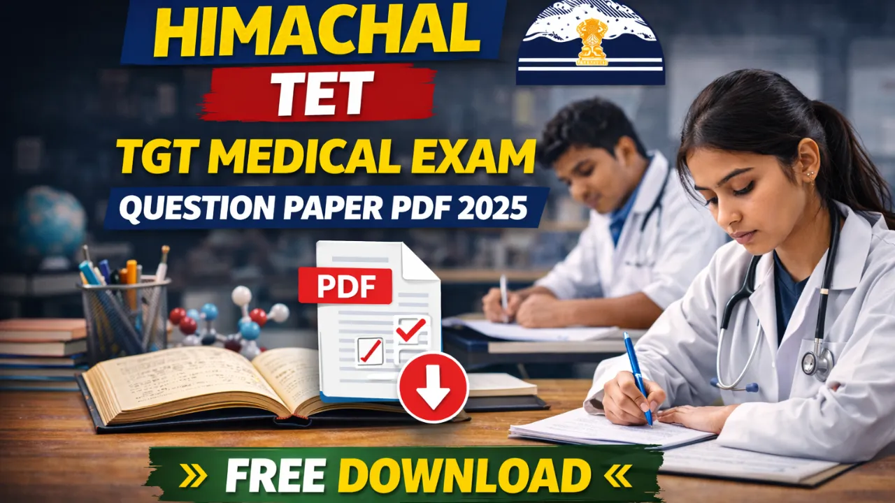 Himachal TET TGT Medical Exam Question Paper Pdf 2025