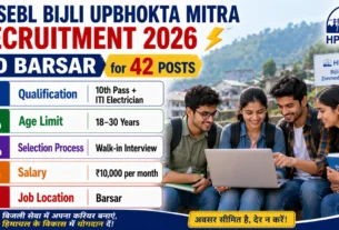 HPSEBL Bijli Upbhokta Mitra Recruitment 2026 ED Barsar for 42 Posts