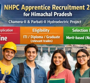 NHPC Apprentice Recruitment 2026 for Himachal Pradesh (Chamera-II & Parbati-II Hydroelectric Project)