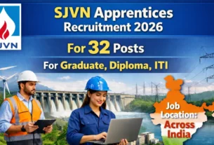 SJVN Apprentices Recruitment 2026 for 32 Posts for Graduate, Diploma, ITI