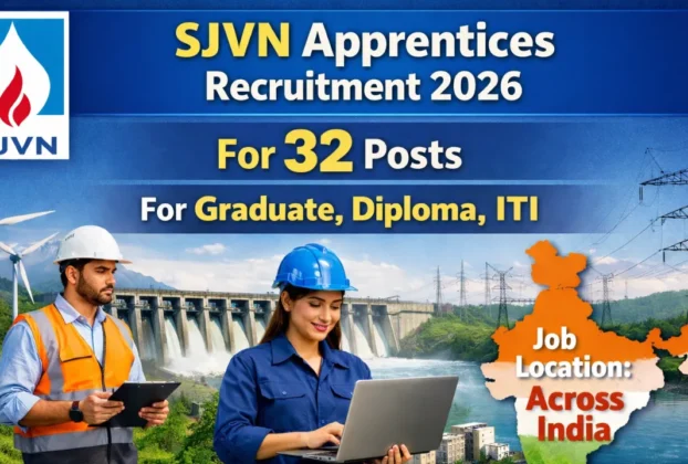 SJVN Apprentices Recruitment 2026 for 32 Posts for Graduate, Diploma, ITI