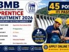 BBMB Apprentice Recruitment 2026 for 45 Posts for ITI Pass Recruitment Name Apprentice Recruitment 2026 Post Name ITI Apprentice Total Vacancy 45 Posts Application Mode Online Job Location Himachal Pradesh Category Govt Apprentice Jobs