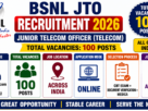 BSNL JTO Recruitment 2026 for 100 Posts in All Over India