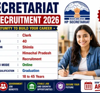 HP Secretariat Clerk Recruitment 2026 for 40 Posts