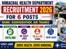 Himachal Health Department Recruitment 2026 for 6 Posts