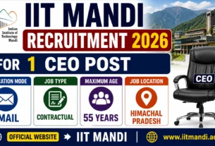 IIT Mandi Recruitment 2026 for 1 CEO Posts