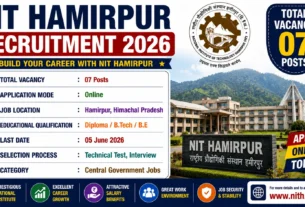 NIT Hamirpur Recruitment 2026 for 07 Posts