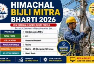 Himachal Bijli Mitra Bharti 2026 for 89 Posts for 10th Pass