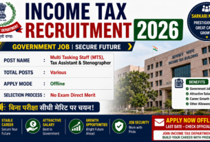 Income Tax Recruitment 2026 for 10th Pass without Exam Direct Merit
