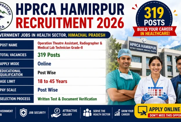 HPRCA Hamirpur Recruitment 2026 for 319 Posts