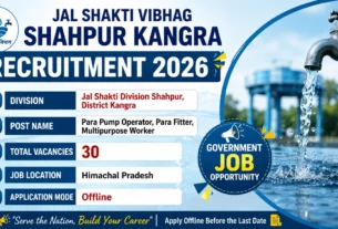Jal Shakti Vibhag Shahpur Kangra Recruitment 2026 for 8th Pass