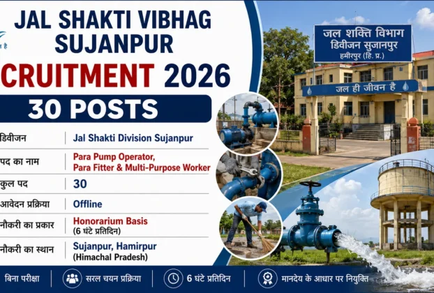 Jal Shakti Vibhag Sujanpur Recruitment 2026 for 30 Posts