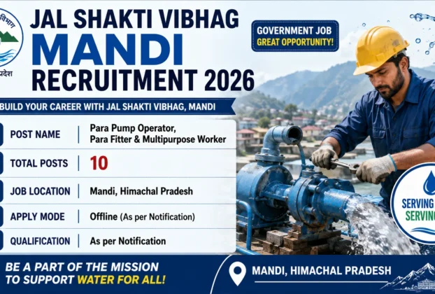 Jal Shakti Vibhag Mandi Recruitment 2026 for Para Pump Operator, Para Fitter & Multipurpose Worker